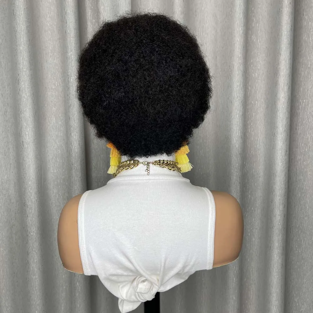 الأفرو غريب مجعد عابث قطع شعر مستعار 13x4 الدانتيل الجبهة الشعر البشري الطبيعي الأسود جيري مجعد قبل قطعها مع شعر الطفل للنساء السود #3