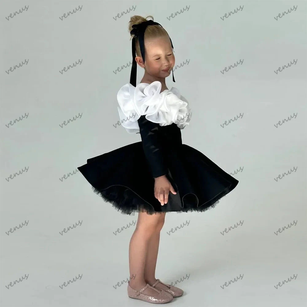 Classic Ball Flower Girl Dresses فساتين للمناسبات الخاصة Simple Knee-Length Princess Birthday Dress Customized Vestidos De Novia