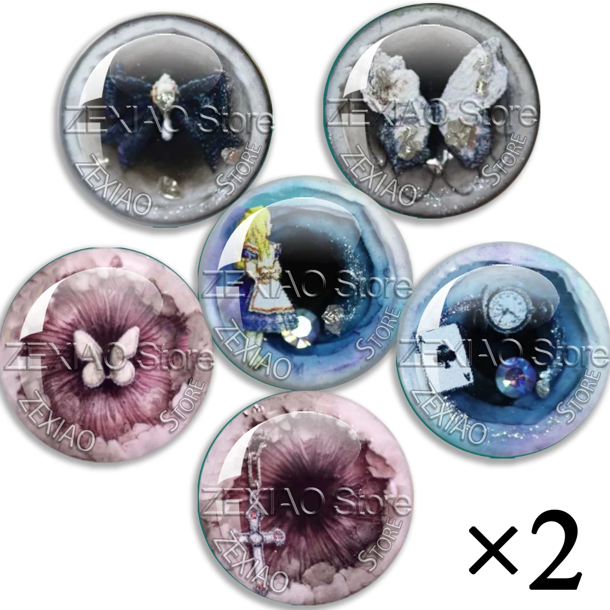 12pcs Blyth Doll Eye BJD Anime Glass Eyes Cabochons Round Dragon Cat Eye DIY Jewelry Accessories Wholesale MS001
