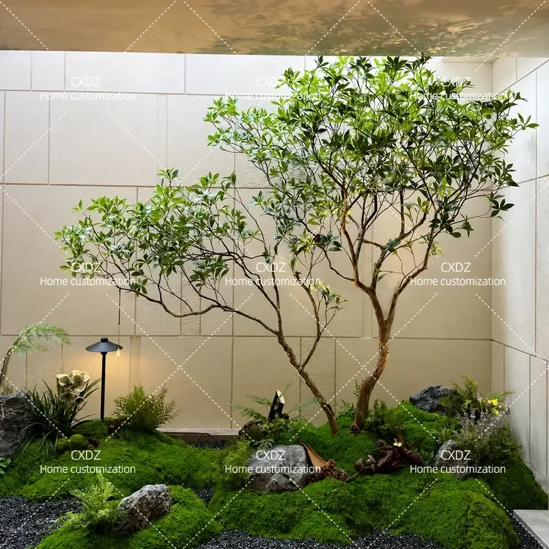 Large Artificial Faux Tree Green Plant Bionic Decorative Landscape for Interior Home Office Modern Simple Design Simulation