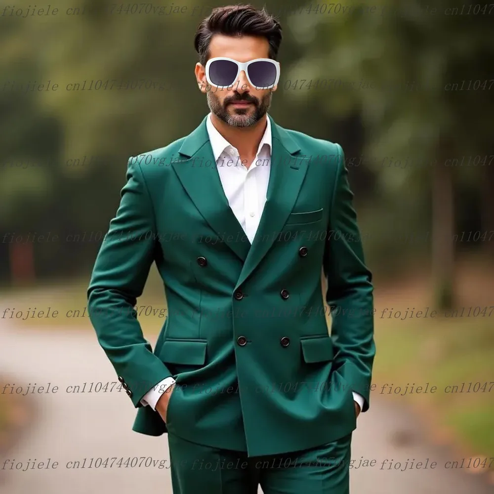 

Зеленый мужской костюм по индивидуальному заказу, официальный случай, свадьба, вечеринка, жених, жених, деловой выпускной, мужские смокинги, комплект из 2 предметов, куртка, брюки