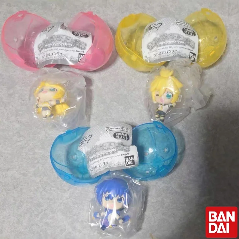 

Bandai Gashapon Happy Jump Figure Hatsune Miku Kagamine Rin Kagamine Len Kaito Collectible Desktop Decoration Ornament