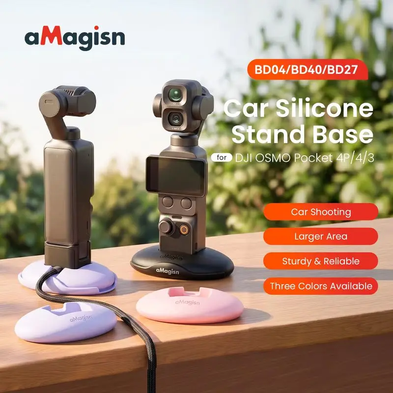 Amagisn Silicone Car Mount Base For Dji Osmo Pocket 4P 4 3 Stable Gimbal Camera Holder Vehicle Shooting Accessory