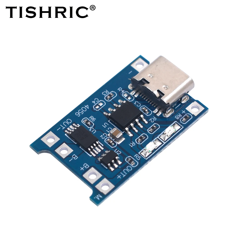 TISHRIC 5V 1A TYPE-C Mini Micro USB TP4056 18650 Lithium Battery Charging Module With Protection Dual Functions