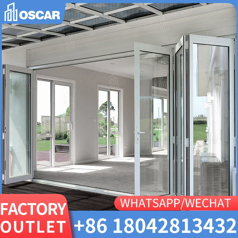 Puerta corredera de patio de vidrio Low-E de aluminio súper grande de estilo nórdico con vidrio de aislamiento térmico templado