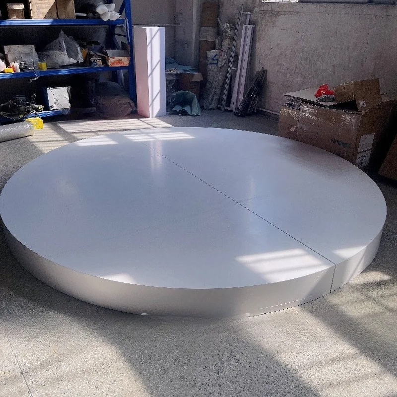 

PVC white round wedding stage 10 feet in diameter