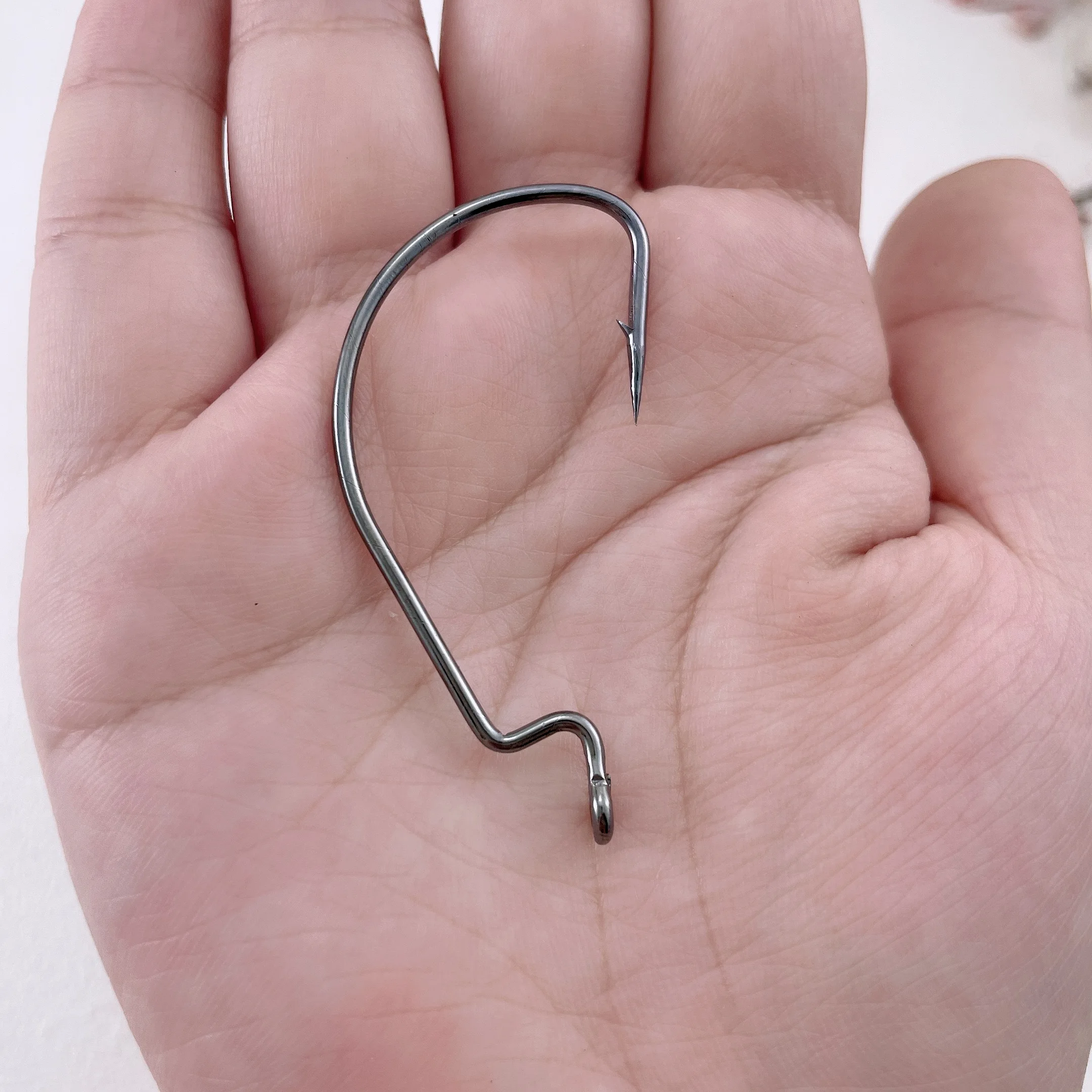 Anzuelos offset boca ancha – Jig y crank con púas para carpa - imagen 3