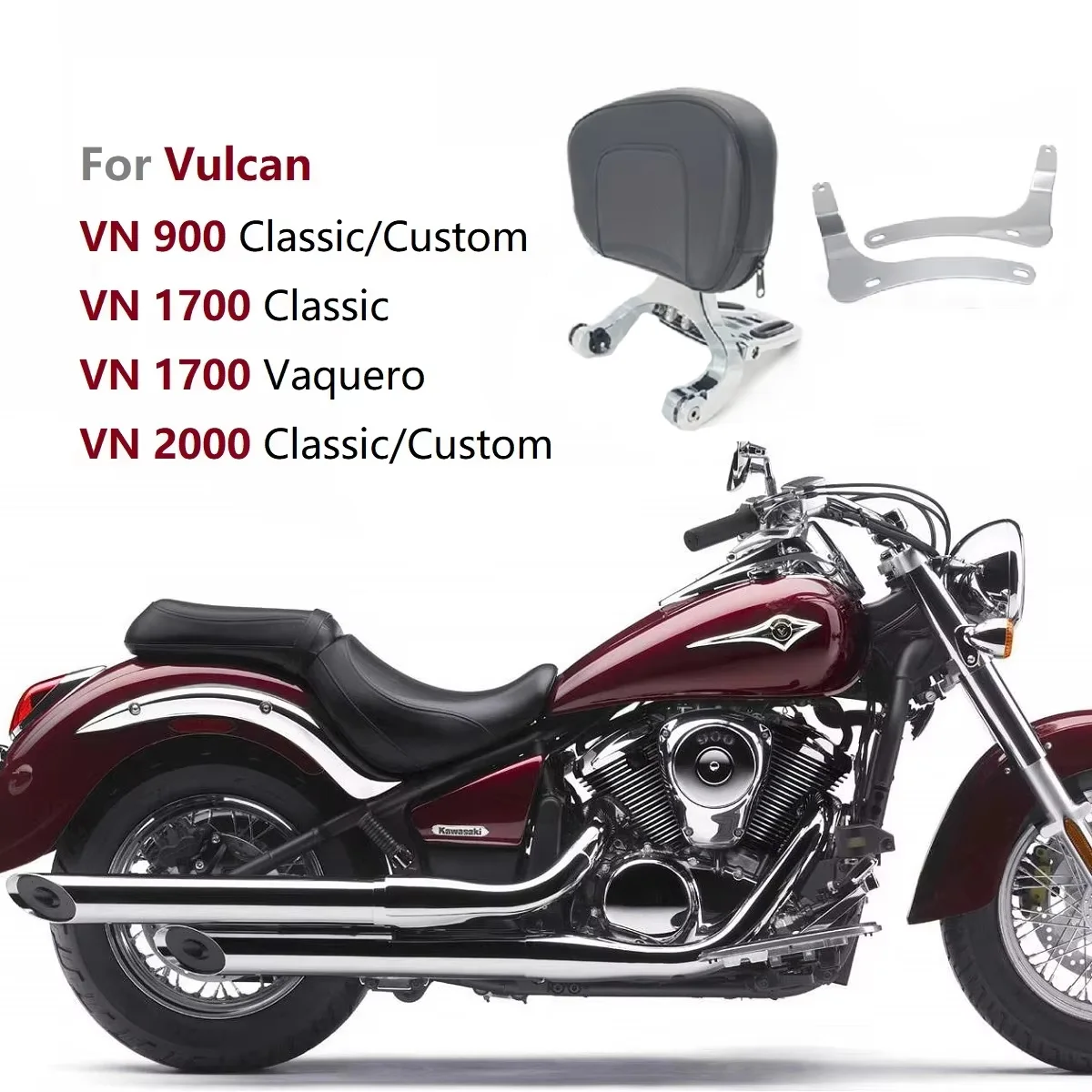 For Kawasaki Vulcan 900 1700 2000 VN900 VN1700 VN2000 Classic Motorcycle Rear Backrest Passenger Driver Sissy Bar