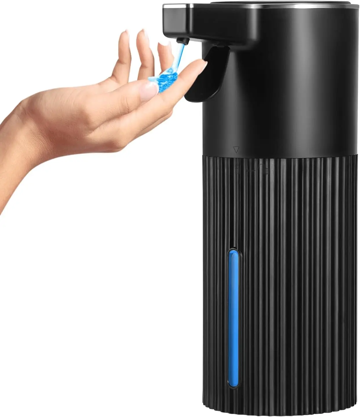 

Дозатор для жидкого мыла в белом ребристом корпусе, 2 шт., 13,5 унций – водонепроницаемый настенный дозатор для мыла для ванной и кухонной раковины, Su