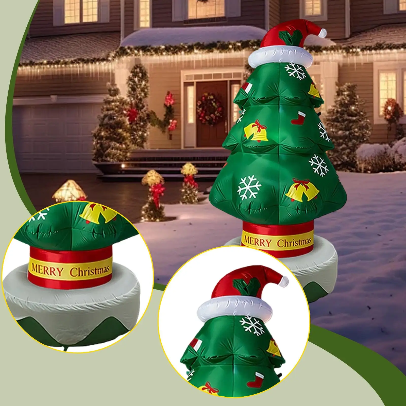Inflatable Christmas Decoration Adorable,7ft,Weatherproof,Luminous Xmas Inflatable Decor,Blow,Yard Decoration,for Outside Garden