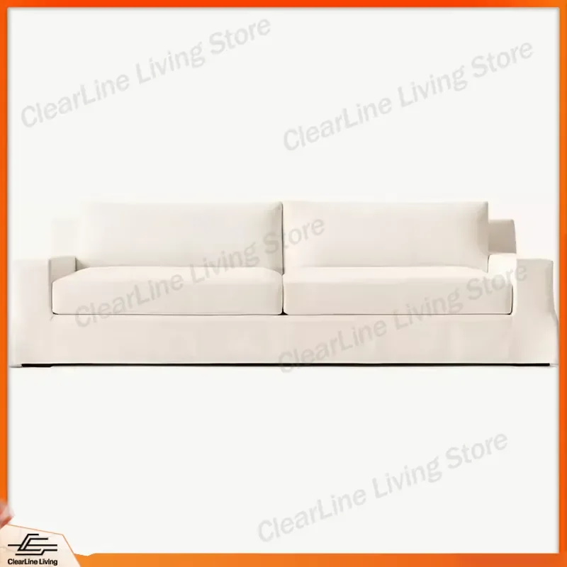 Nordic Modern 2 Seat Sofa Linen Sponge Durable Eco Friendly High End Luxury Simple Living Room Comfortable Couch