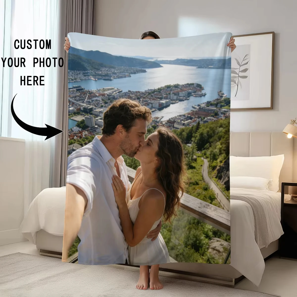 Personalized Custom Blankets Customizable Photo Picture Soft Flannel For Sofa Beds Dormitory Perfect Holiday Gift Travel Blanket