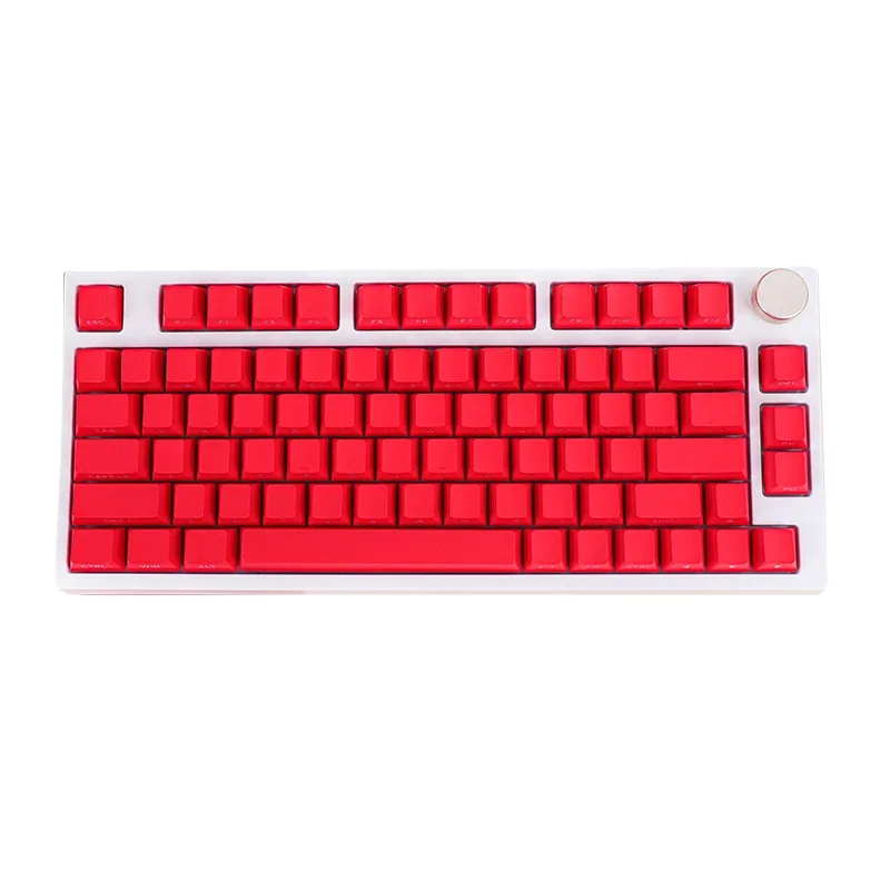 PBT Keycaps 133 Keys Classic Red Side Print Double Shot OEM Height Backlit Transparent Suit 68 75 Mechanical Keyboard AULA F75