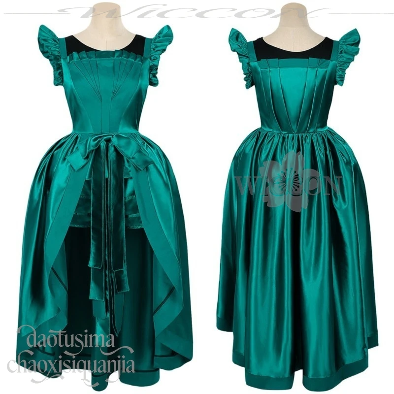 Agnes Cosplay Anime Movie Wed Classical Lolita Ball Dance Uniform Green Sleeveless Silk Long Dress Halloween Christmas Party Cos view 3