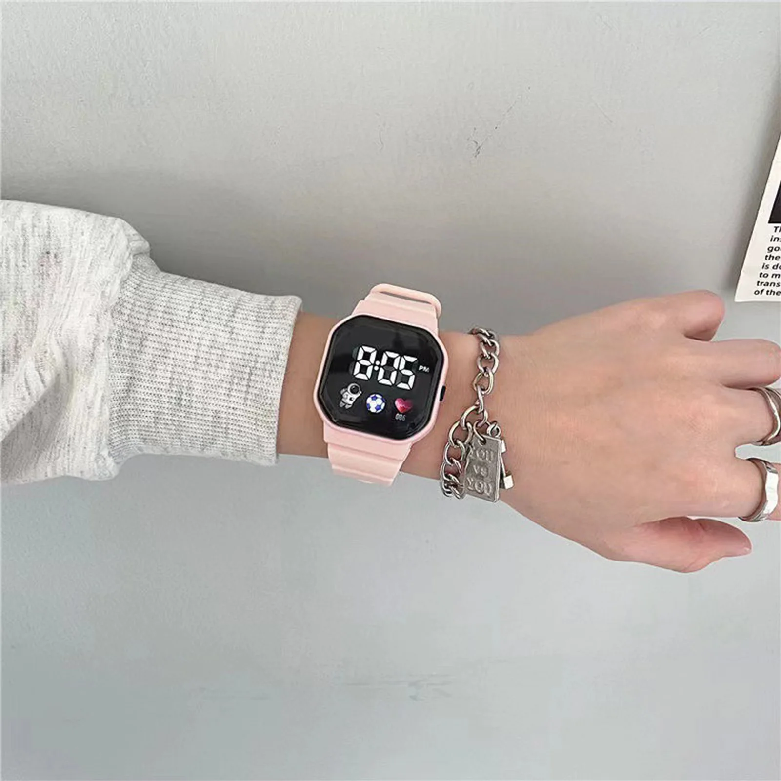 Large Digital Waterproof Watch  Comfortable to Wear Watch for Indoor Activities or Daily Use