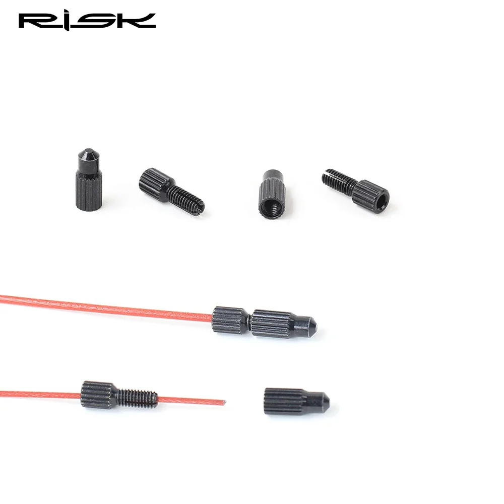 Risk 2pcs Tool-free Aluminum Bicycle Shift & Brake Cable End Cap Bolts Toolless Installation Inner Cable Cover for MTB Road Bike