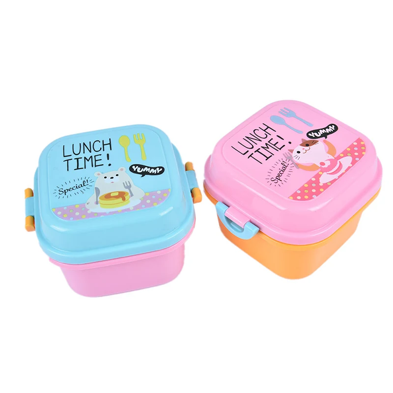 Cartoon Healthy Plastic Lunch Box Microwave Oven Lunch Bento Boxes Kid Lunchbox