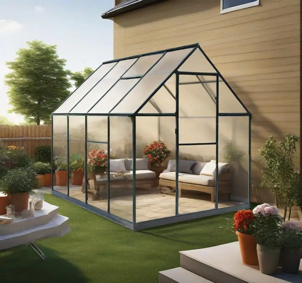 Manufacturer sells commercial alloy aluminum-based modern outdoor modular greenhouse kits with polycarbonate panels