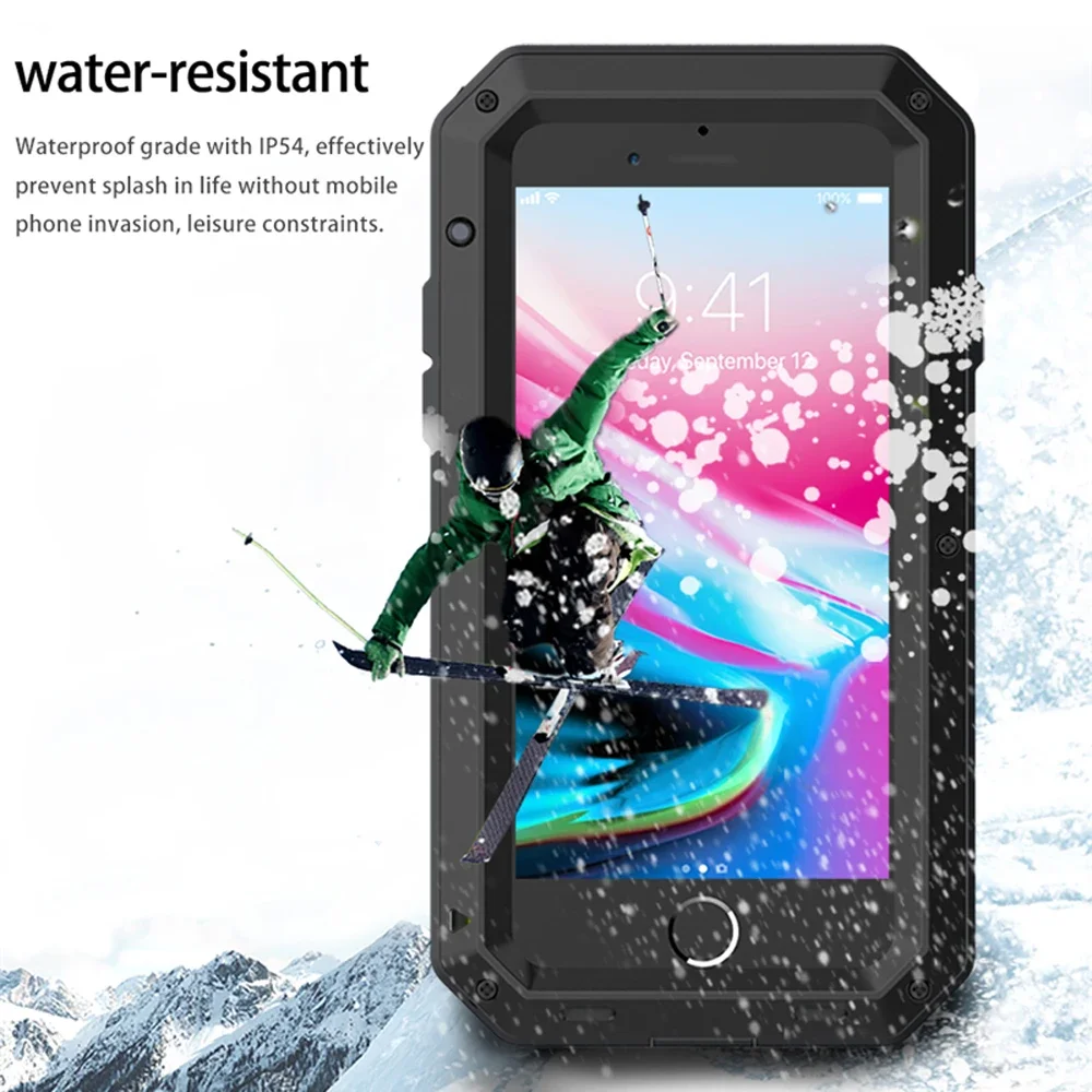 360 Metal Tank Shock Cover for iPhone 15 14 13 12 11 Pro Max Plus 7 8Plus XR X Xs SE Full Drop protection cover