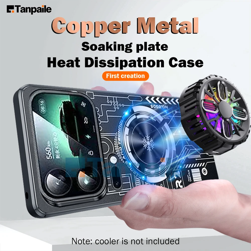 

Copper Metal Case for Xiaomi 17 Pro Max Magnetic Cooling Case Heat Dissipation Cover Funda