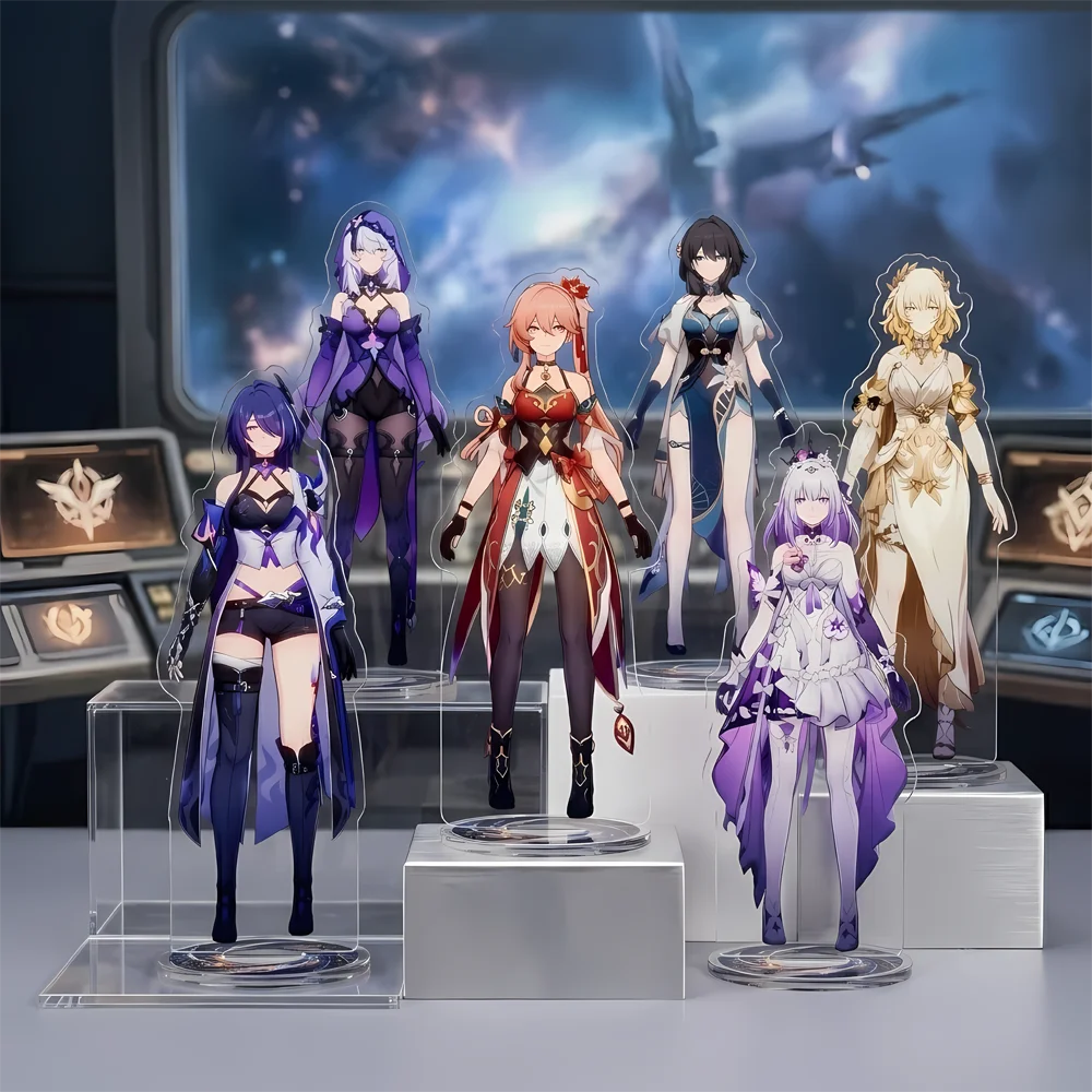 Game Honkai Star Rail Acrylic Stand Keychain 15CM Aglaea Acheron Black Swan Robin Crow Desktop Ornaments Fan Merchandise