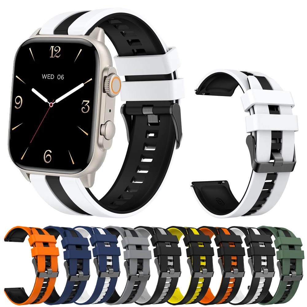 22mm Replacement Strap For COLMI C8 Max Wrist Bracelet For COLMI P71/C81/M42/M40/I30/V68/V73/P68 Band Silicone Sports Watchband