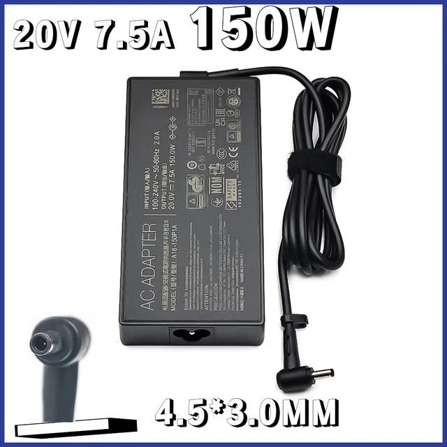 A18-150P1A ADP 200075 M Ładowarka do laptopa 20V 7.5A 150W 4.5x3.0mm Zasilacz sieciowy do Asus X571 X751G X571LI X571LH VX60G T9750 UX535