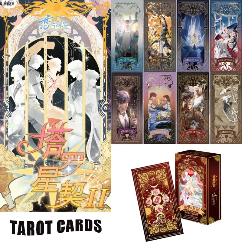 

Wholesales Love And Deep Space Collection Box Rare Tarot Cards Fanxing Creation W4 Male God Zayne Rafayel Sylus Anime Custom