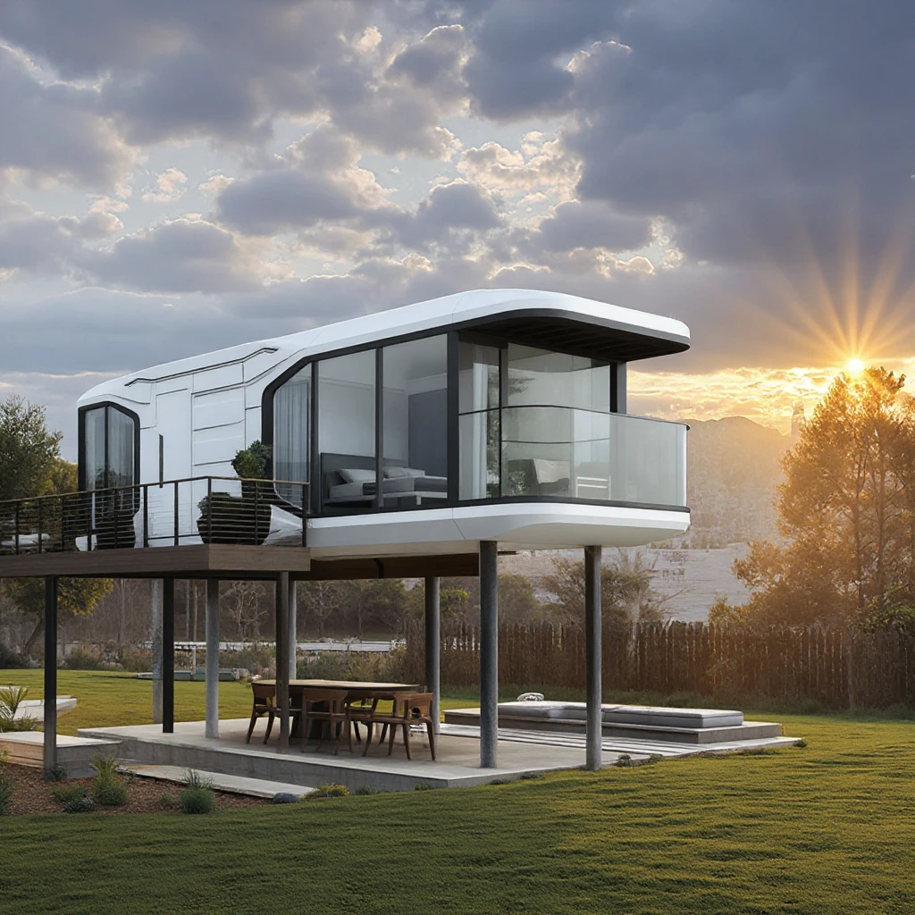 

High-Tech Space Capsule Container House with Facial Recognition Entry System