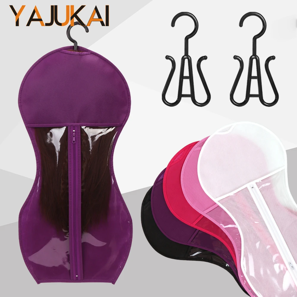 

Держатель для наращивания волос Сумки для хранения париков с вешалкой для нескольких париков Пыленепроницаемая идеальная сумка для волос для наращивания волос и аксессуаров