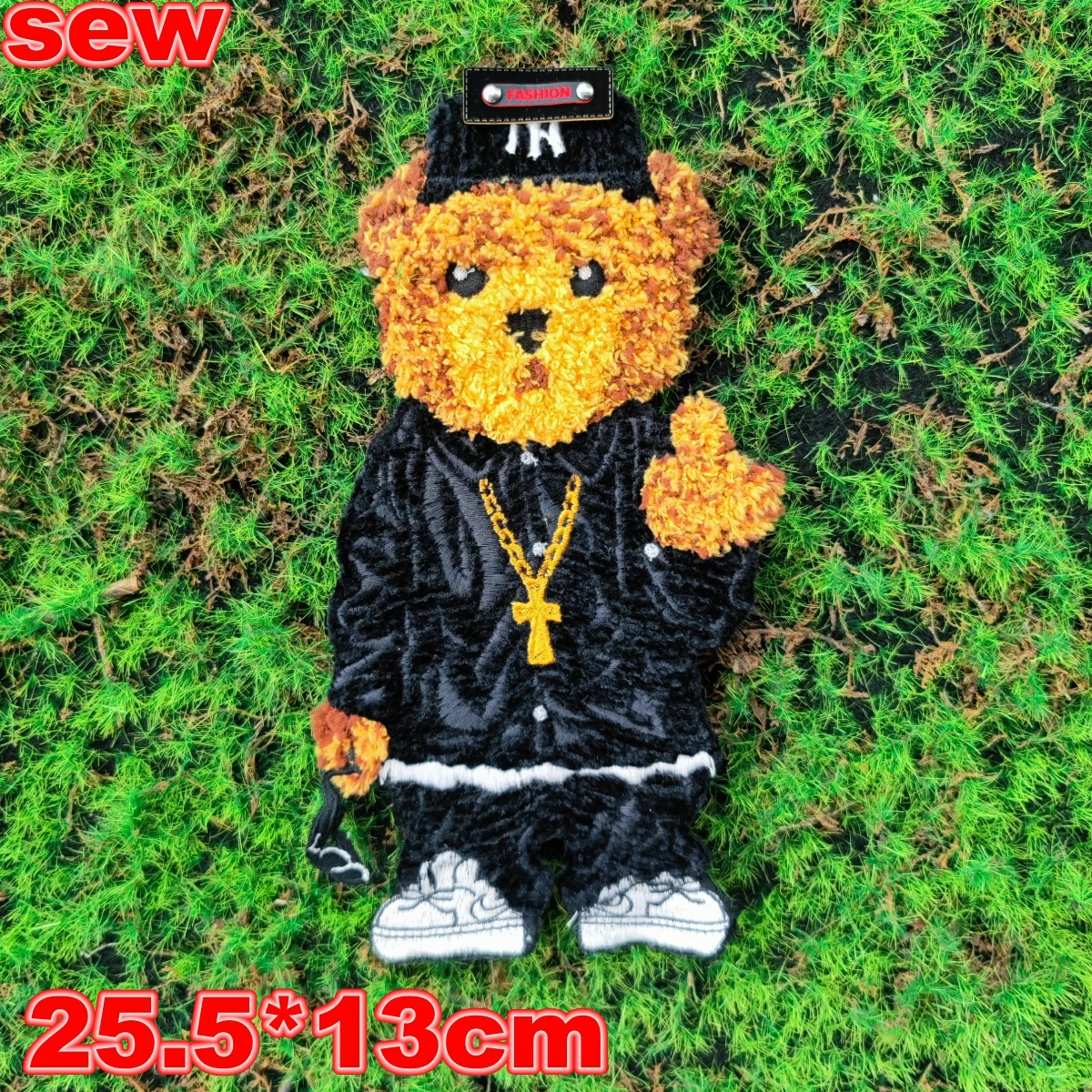 Embroidery Chenille Patch Pink Bear Animal Cartoon Badges Hats Bears Appliques Patches for Clothing DIY Accessory ID235251