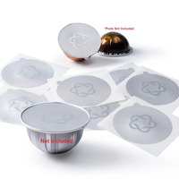 iCafilas Refillable Capsules Pods Lids Aluminum foils Stickers For Nespresso Vertuo Next Automatic Coffee Cafe Machine Maker