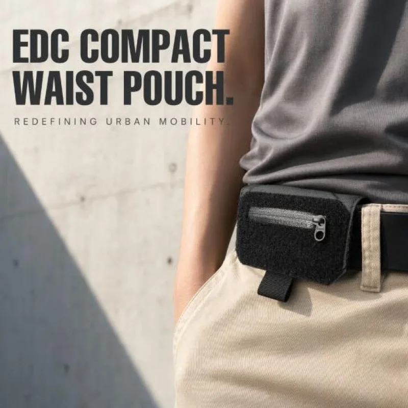 New Nylon Touch Fastener Coin Purse Travel Fanny Pack with Hidden Document Card Passport Pouch for Women Men Anti-Theft Belt Bag