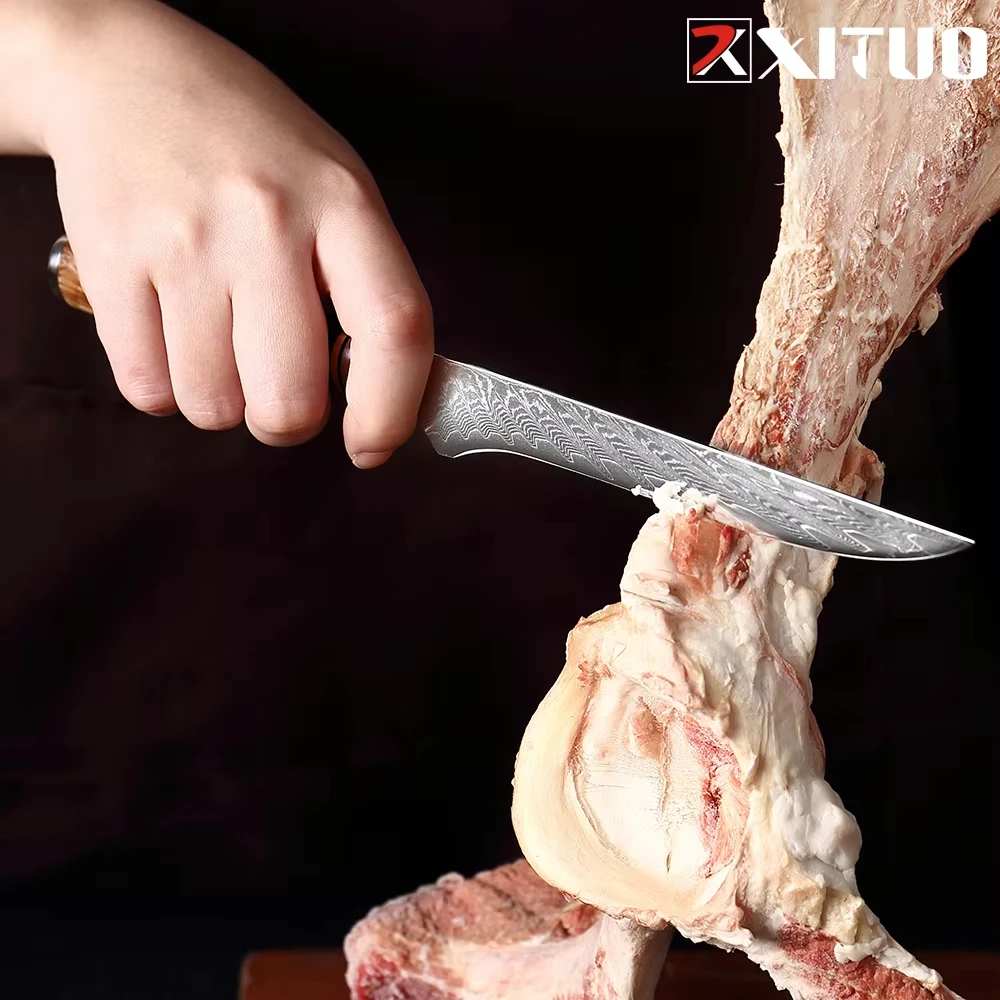 High-Performance 67-Layer Damascus Steel Boning Knife Professional Fish Fillet Knife for Hotel Kitchens Ergonomic Handle