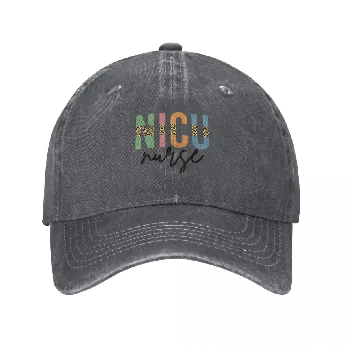 NICU Nurse Cheetah print typography | Neonatal ICU Nursing | NICU Nurse appreciation gifts Baseball Cap