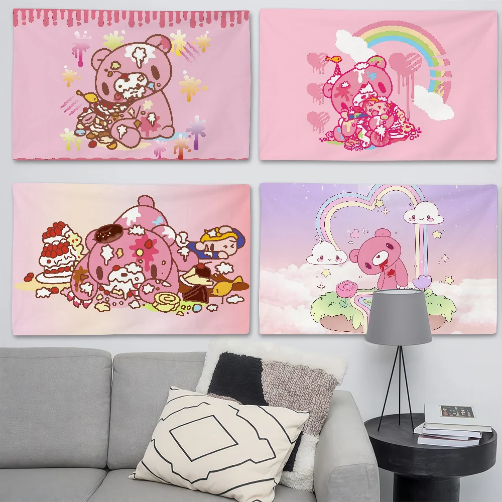 Cartoon G-Gloomy Bear Flag Suitable For Birthday Parties Living Room Bedroom And Outdoor Camping Decorations