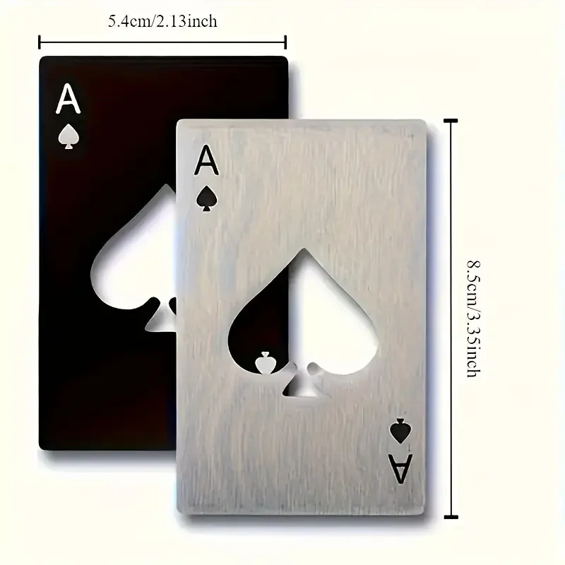 Ace of Spades Bottle Opener Stainless Steel Credit Card Size Pocket Beer Opener Creative Playing Card Bar Tool for Home Party Camping Men Gift