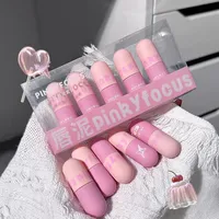 Capsule Lip Clay Set Matte Matte Matte Velvet Lip Gloss Color Change Crystal Jelly Lipglaze Transparent Glass Lip Cosmetics