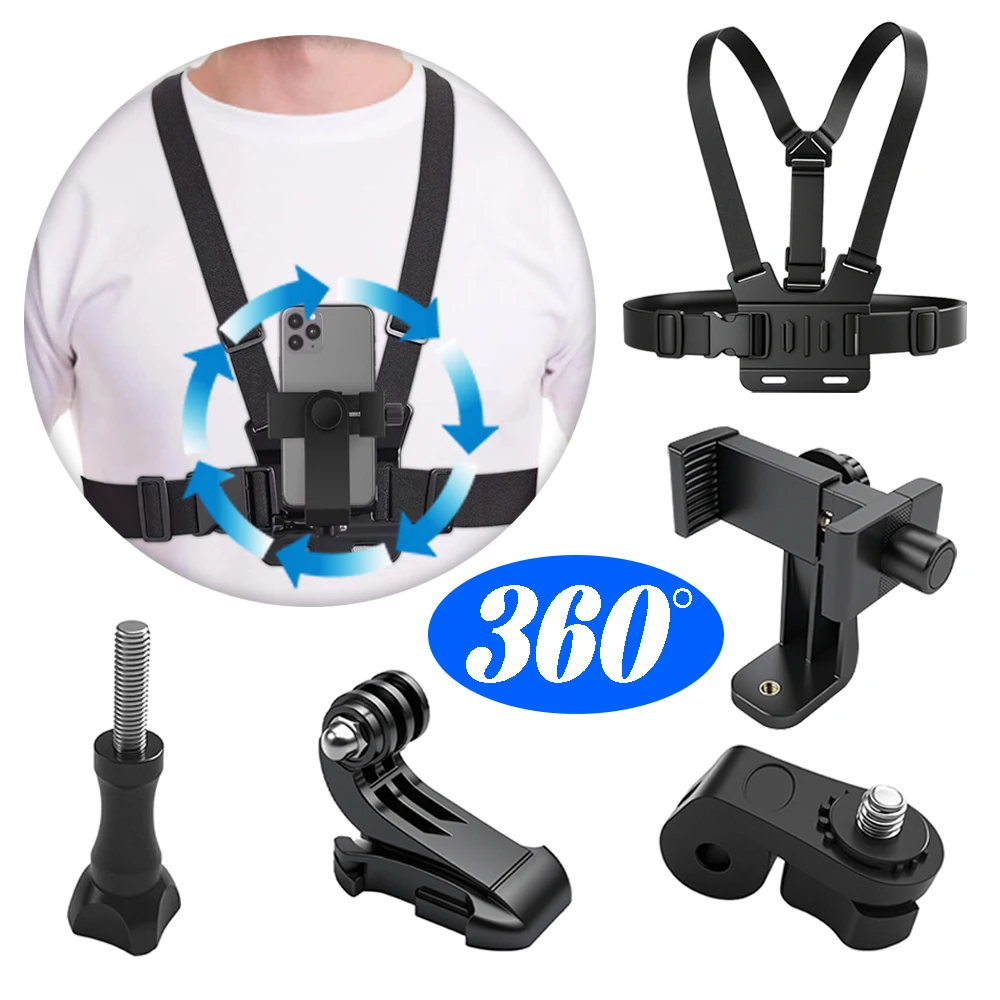 

Mobile Phone Bracket Fixed Camera First Angle Live Broadcast Phone Chest Strap Mount Kit for Cellphone Sports Camera Accessories