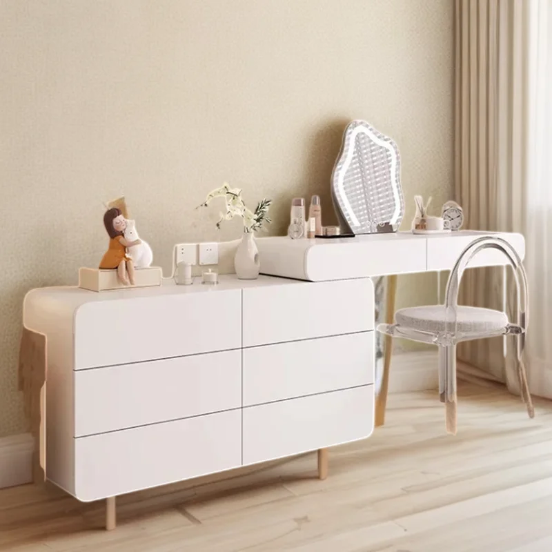 Furniture Nail Salon Rattan Dresser Hotel Bedroom Storage Cabinet Makeup Antique Comfortable Vanity Desk Table Apartamento