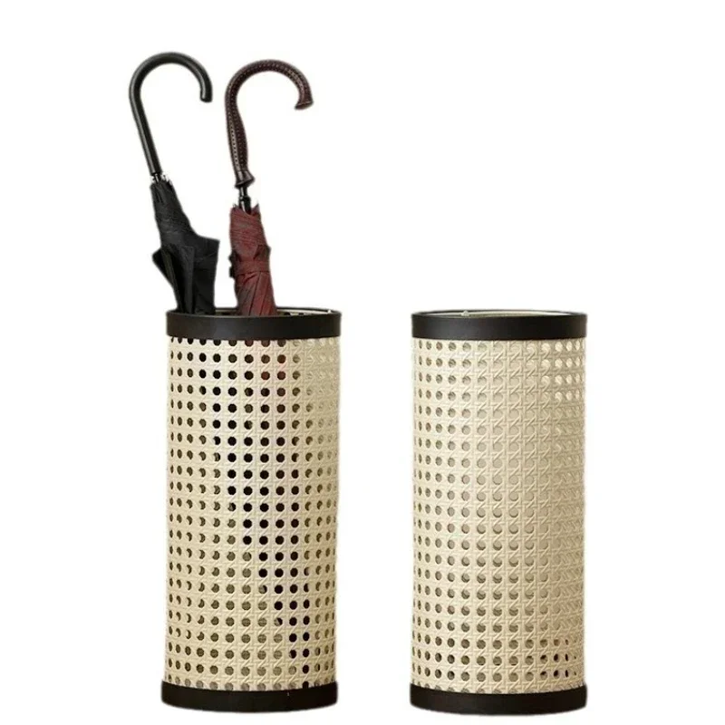 

Household stand Minimalist design Cream wind imitation rattan woven umbrella bucket Homestay cafe Household umbrella
