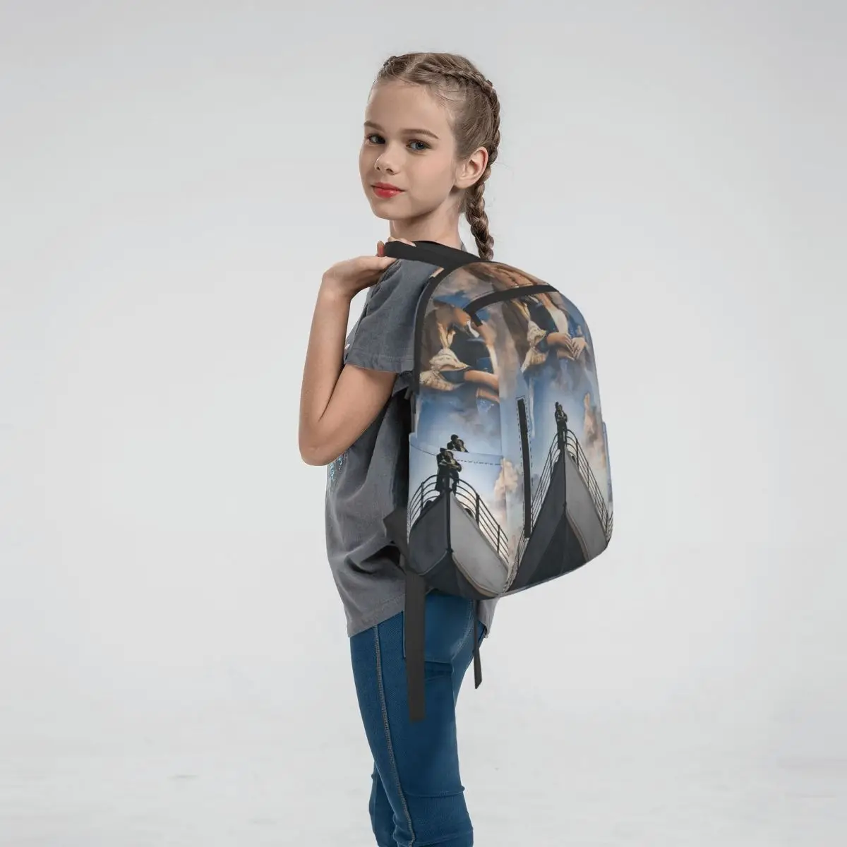 Titanic Movie Jack And Rose Design Backpack Large Capacity Kids BookBag School Bag Shoulder Bags for Men Women