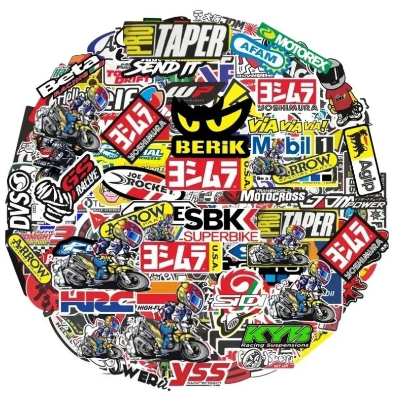 40/80pcs Car Bike Helmet Tank Racing Sponsor Logo Set Motorcycle Stickers Moto For Honda Yamaha Kawasaki Suzuki Motocross Decals