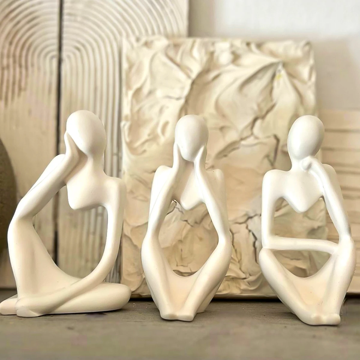 Fai da te pensatore statua stampo in silicone arte nordica astratta corpo umano gesso ornamenti in resina stampi candela artigianale regalo