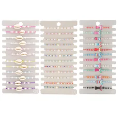 12 Pcs Colorful Crystal Glass Seed Bead Enamel Mermaid Fishtail Shell Charms Braided String Rope Bracelet For Women Jewelry Gift