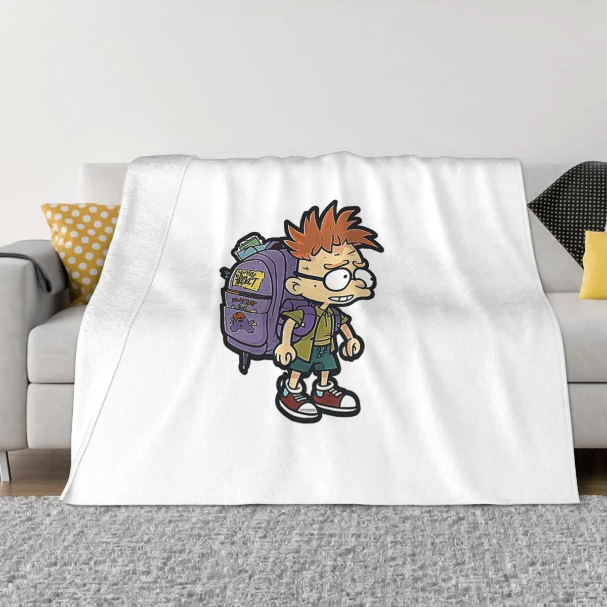 Mad Rugrat Walking Rugrats Ultra-Soft Micro Fleece Blanket Black Flannel Blanket