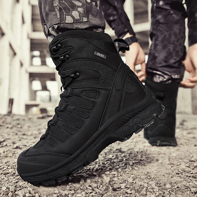 جديد الرجال الأحذية التكتيكية العلامة التجارية العسكرية الصيد حذاء للسير مسافات طويلة الكاحل مقاوم للماء في الهواء الطلق الصحراء دراجة نارية للجنسين الجيش تسلق الأحذية