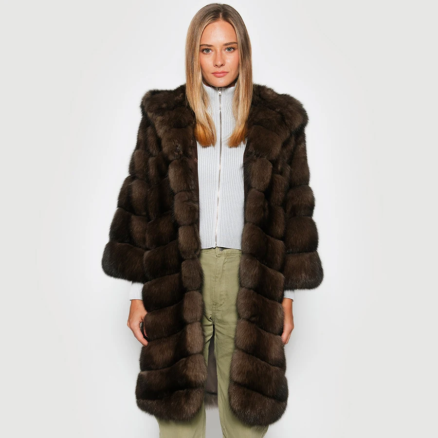 Fox Fur Coat For Women Fur Jacket Womens Fox Fur Hood Coats 2024 New Arrivals Winter Warm Long Woman Fur Coats