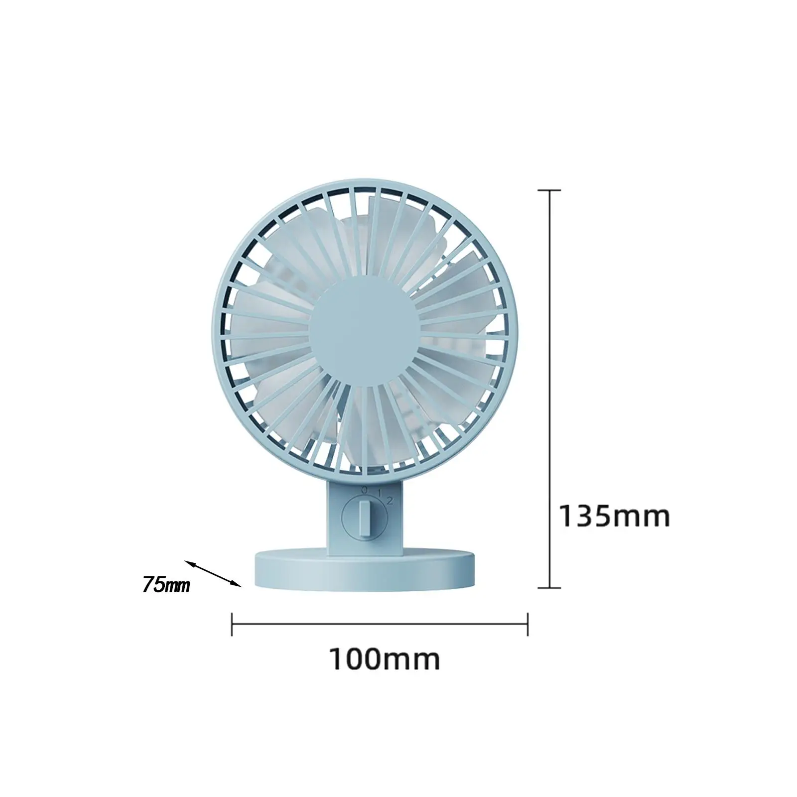 Small USB Desktop Fan Cooling Fan with 2 Speed Compact Electric Table Fan Height 13.5cm for Living Rooms Lightweight Versatile