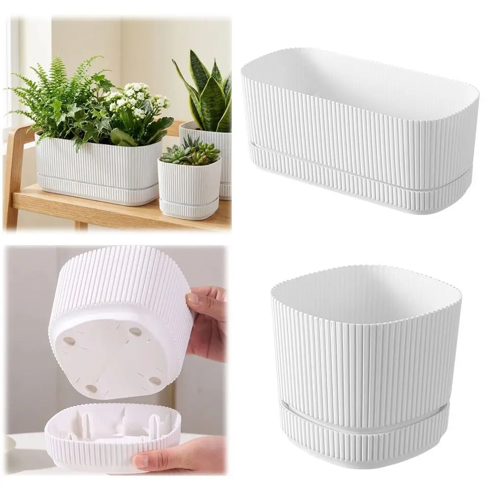 Plastic Self Watering Flower Pot Double Layer Drainage Hole Self Watering Planter Self Watering Thickened Lazy Plant Pot